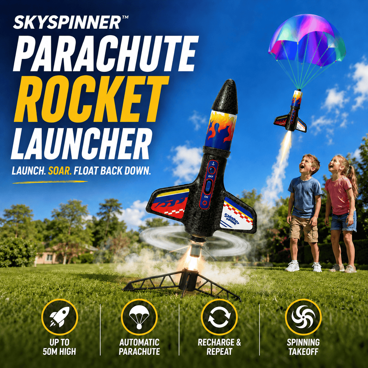 SkySpinner™ – Parachute Rocket Launcher
