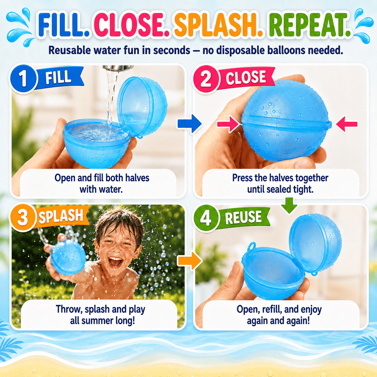 SplashPods™ – Reusable Water Ball Set
