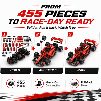 ApexRacer™ – 455 Piece Formula Racing Car Building Set