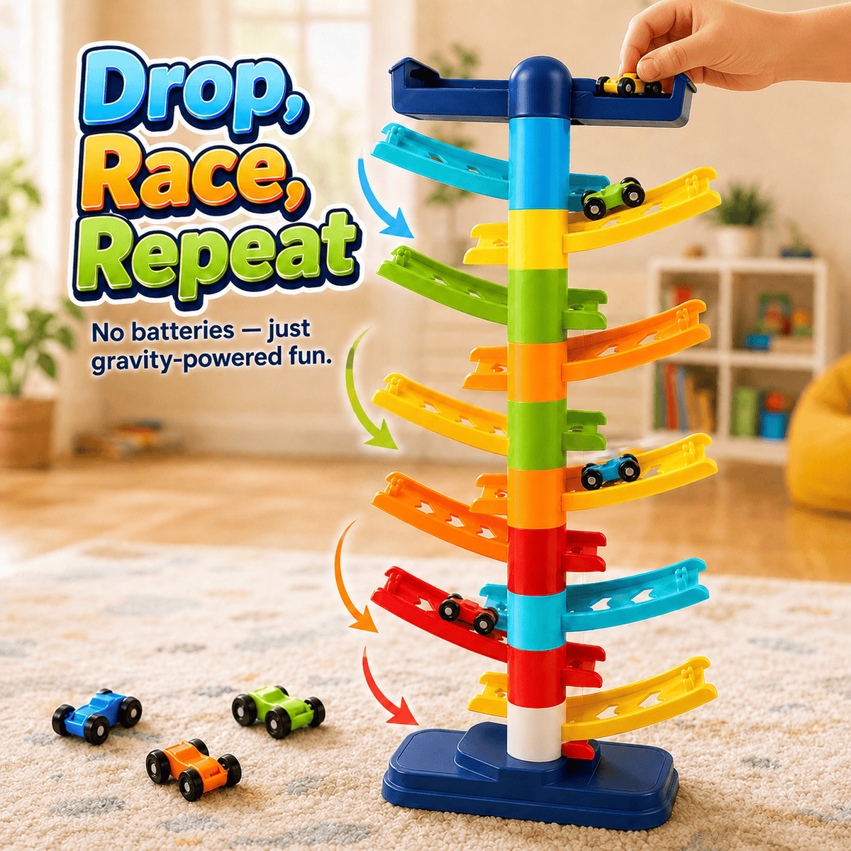RaceCascade™ – Stackable Car Racing Tower