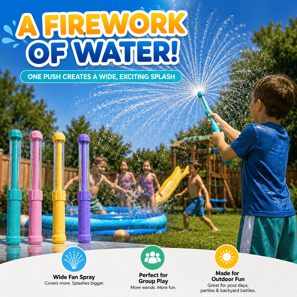 SplashWands™ – 4 Pack Pump Action Water Sprayers