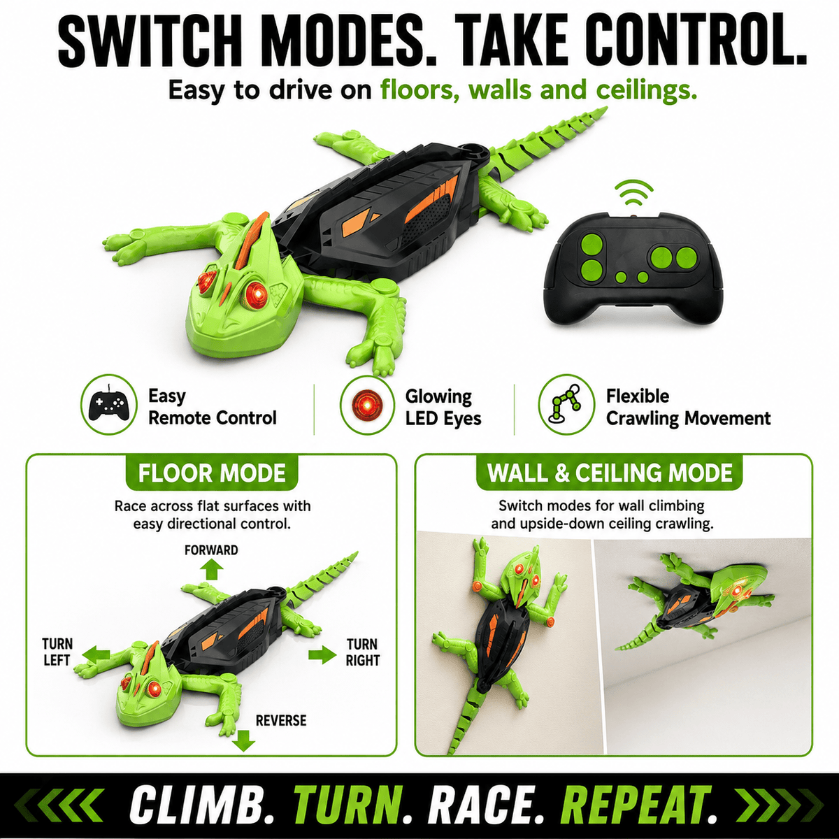 GeckoCrawler™ – Wall, Ceiling & Floor RC Lizard