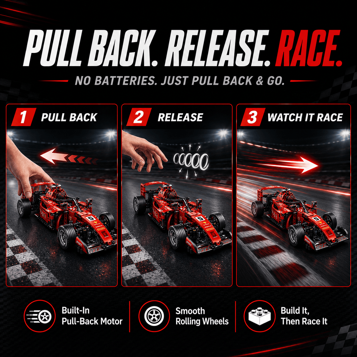 ApexRacer™ – 455 Piece Formula Racing Car Building Set