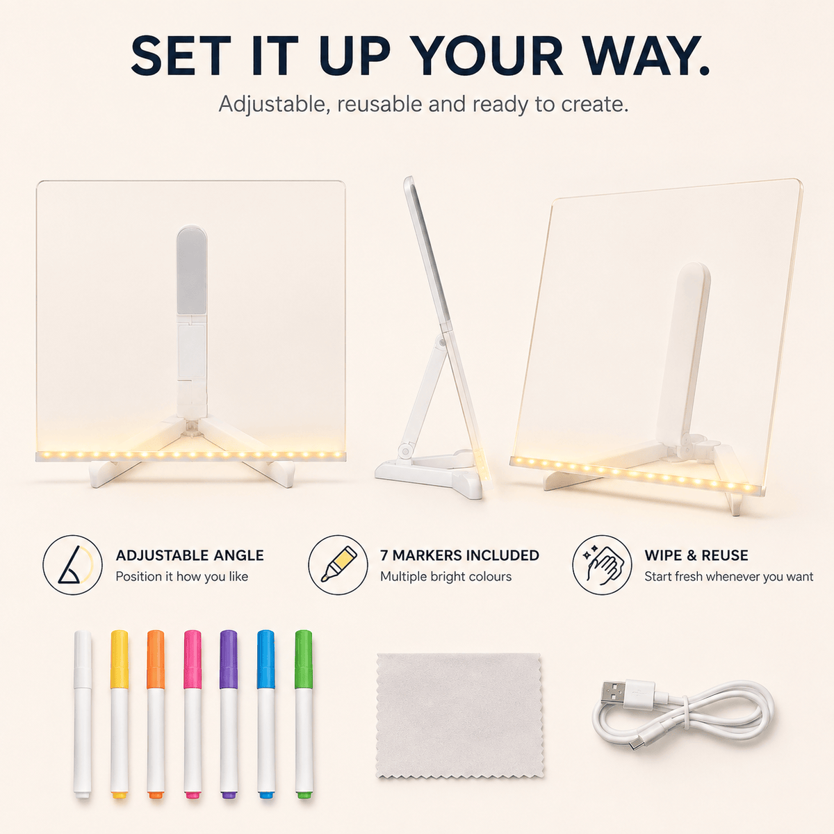 GlowSketch™ – LED Drawing & Message Board