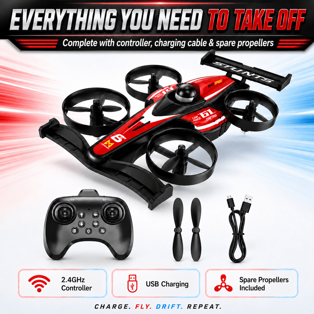 AeroDrift™ – RC Flying & Drift Car