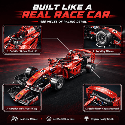 ApexRacer™ – 455 Piece Formula Racing Car Building Set