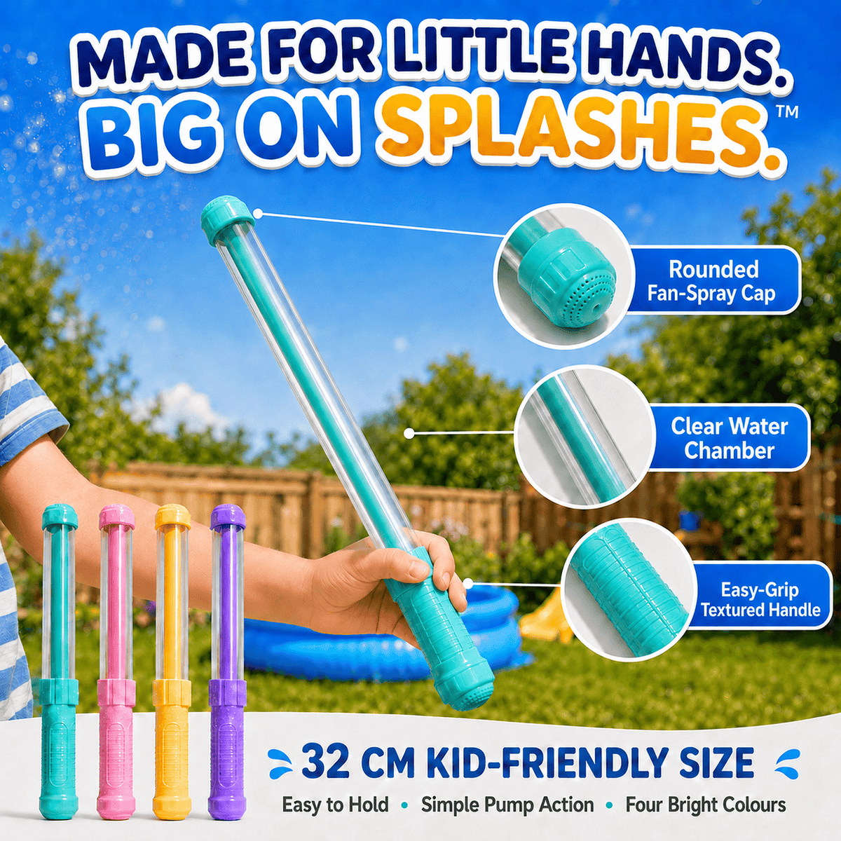SplashWands™ – 4 Pack Pump Action Water Sprayers