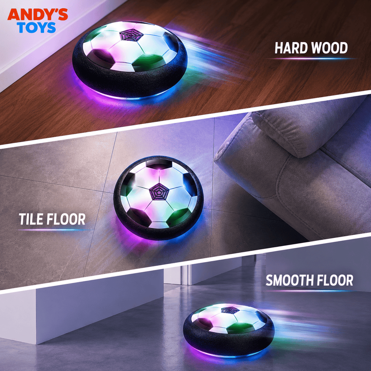 America's #1 Hover Soccer Ball – LED Lights & Safe Indoor Play
