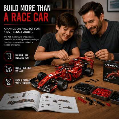 ApexRacer™ – 455 Piece Formula Racing Car Building Set