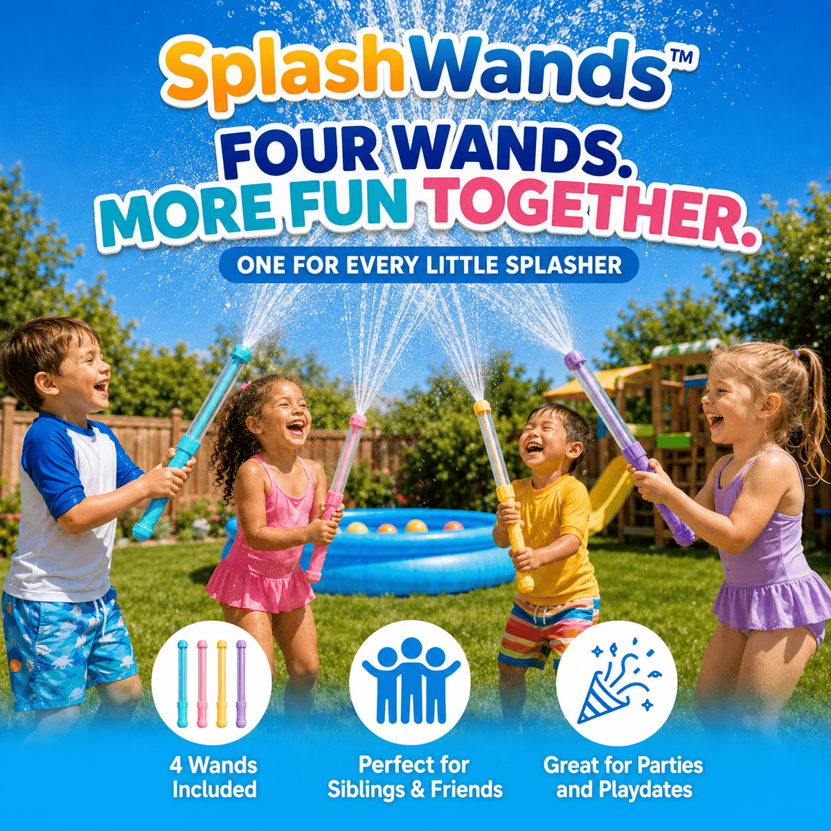SplashWands™ – 4 Pack Pump Action Water Sprayers