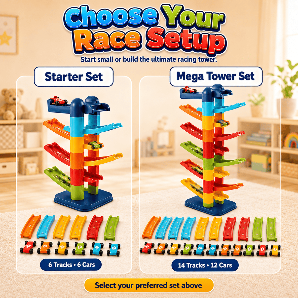 RaceCascade™ – Stackable Car Racing Tower