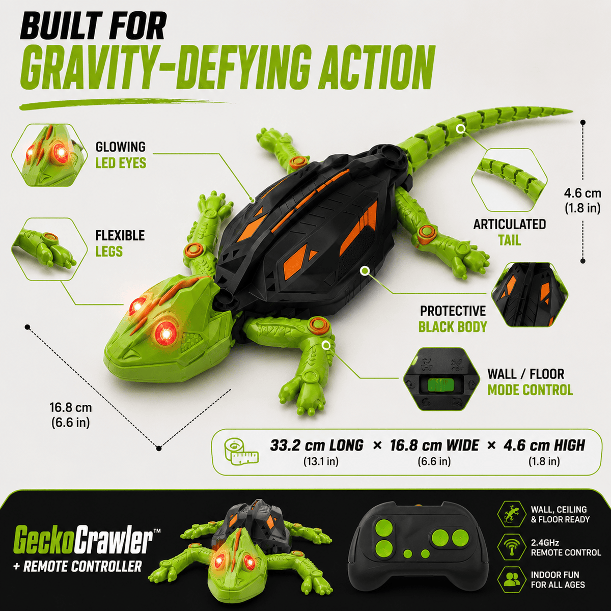 GeckoCrawler™ – Wall, Ceiling & Floor RC Lizard