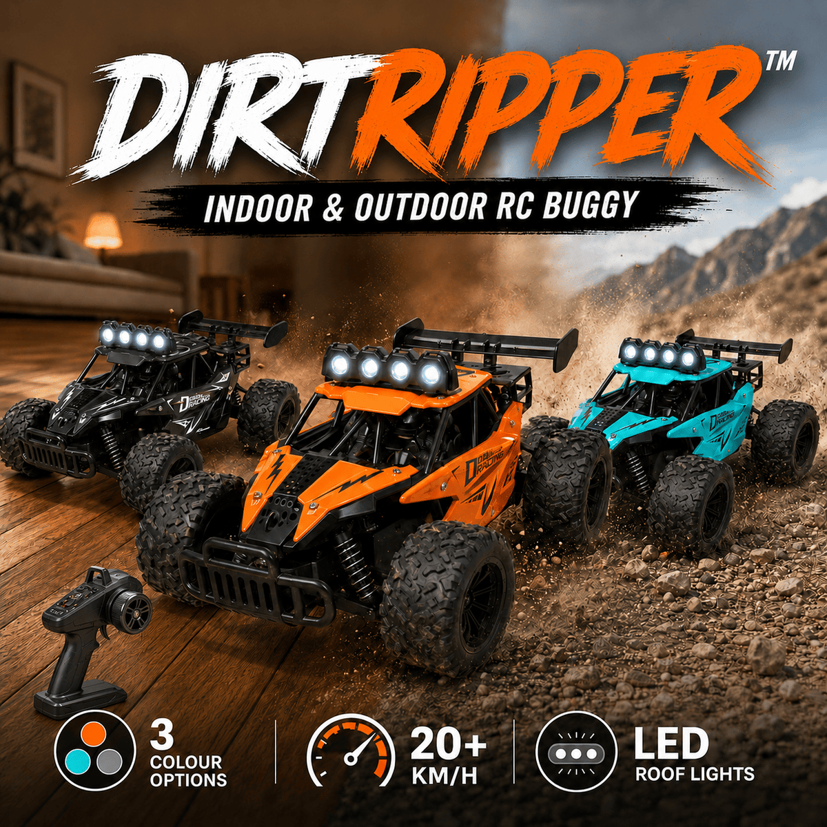 DirtRipper™ – Indoor & Outdoor RC Buggy
