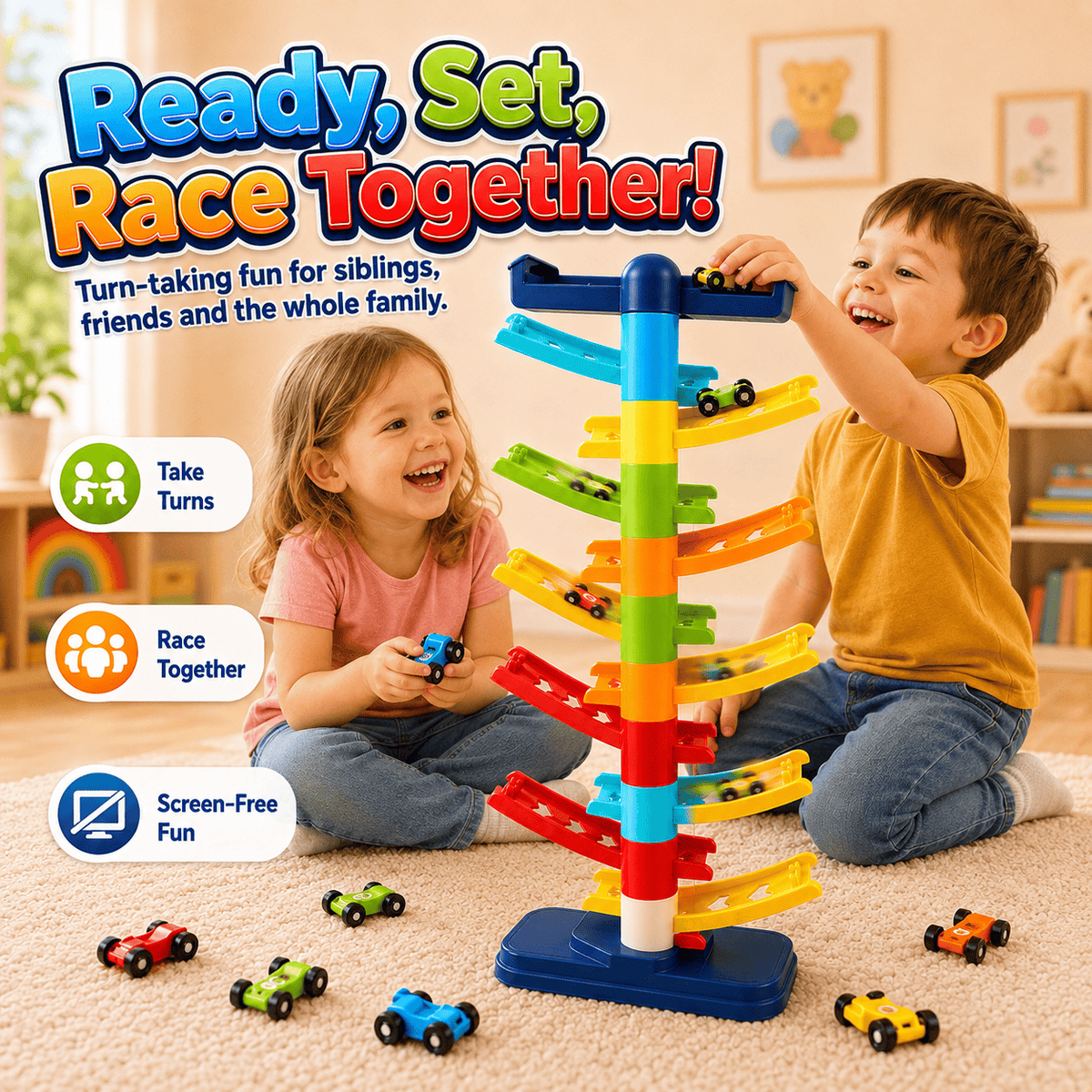 RaceCascade™ – Stackable Car Racing Tower