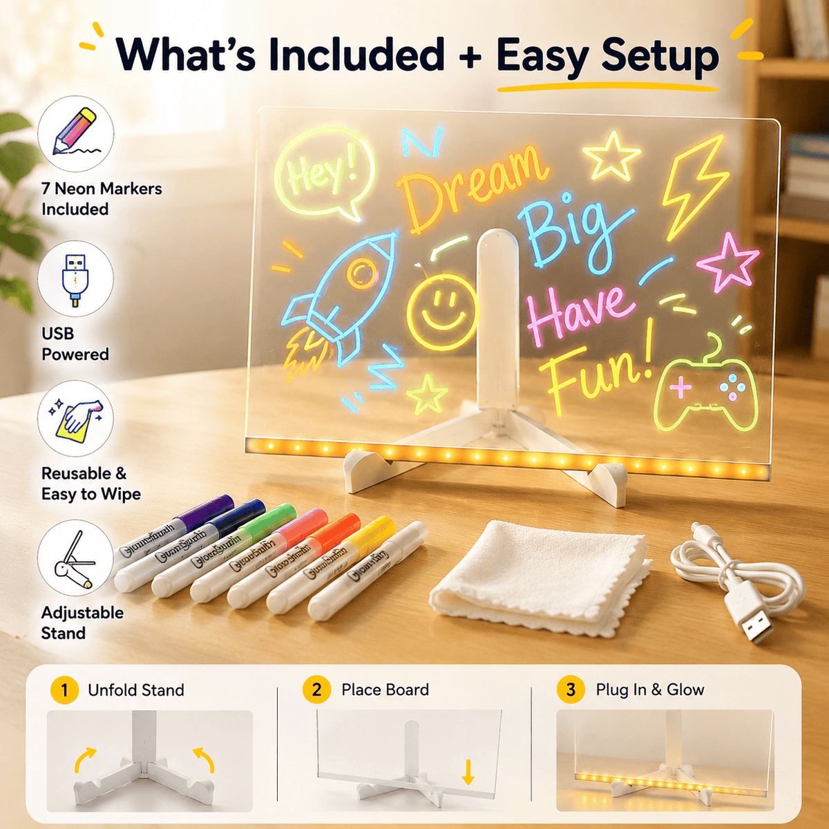 GlowSketch™ – LED Drawing & Message Board