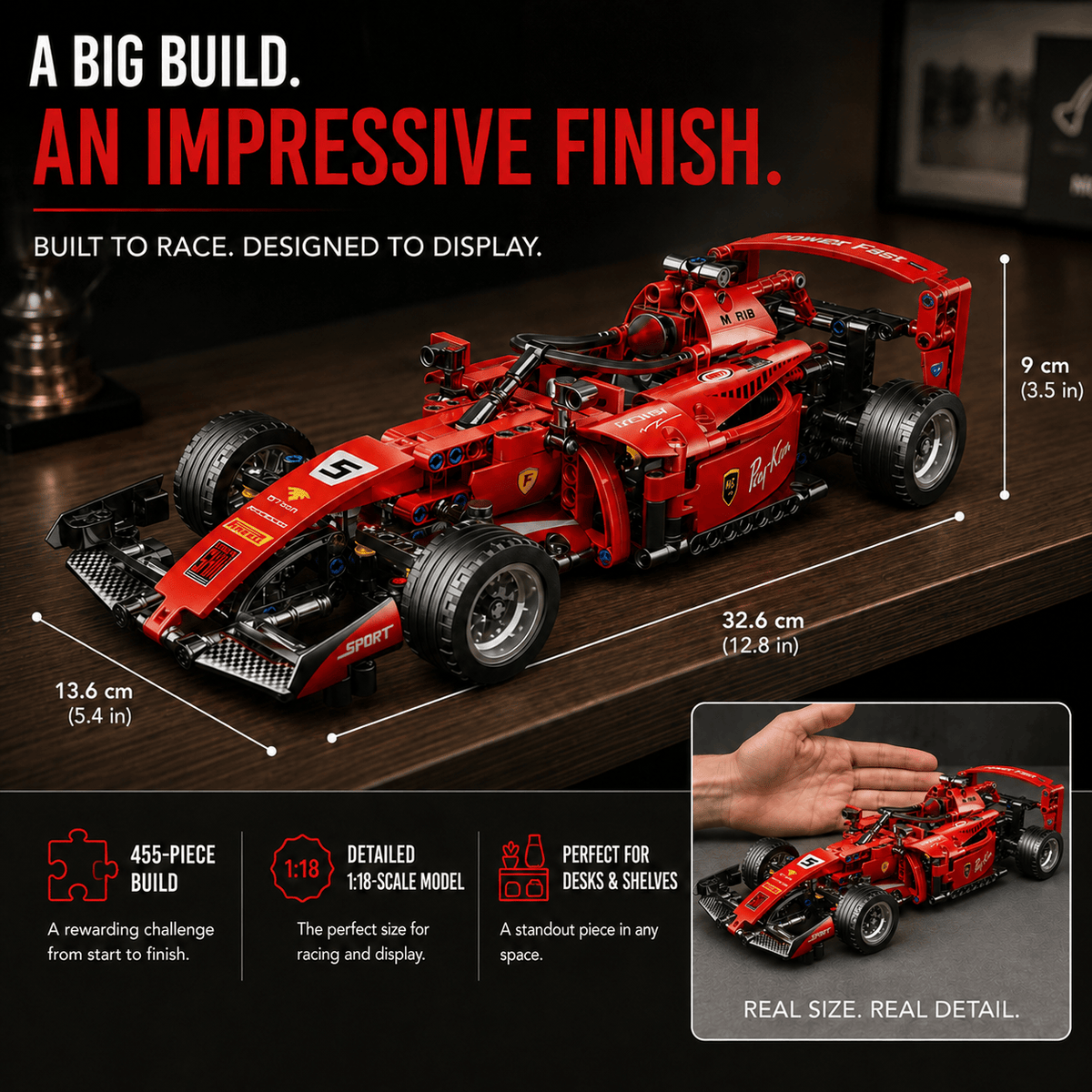 ApexRacer™ – 455 Piece Formula Racing Car Building Set