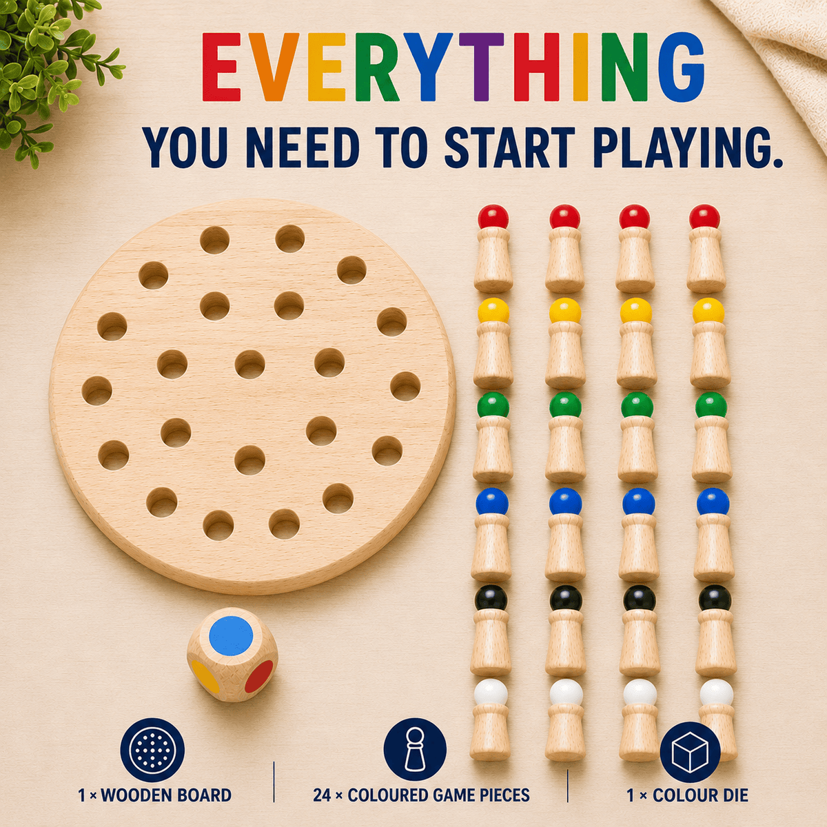 Colour Quest™ – Wooden Memory Match Game