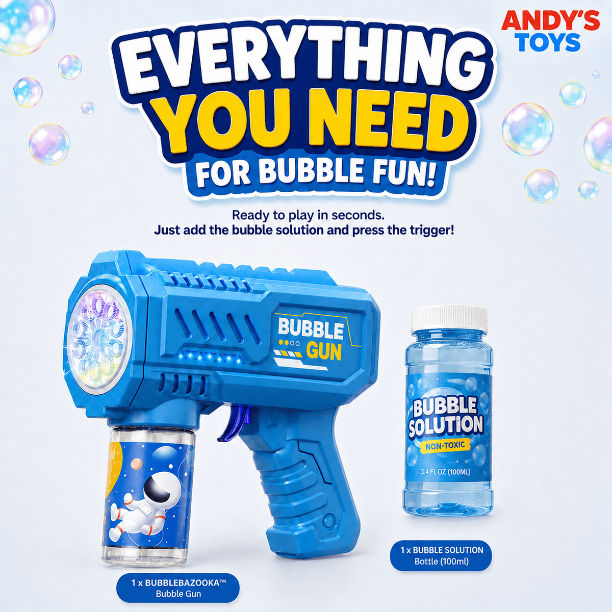 BubbleBazooka™ – Electric Handheld Bubbles