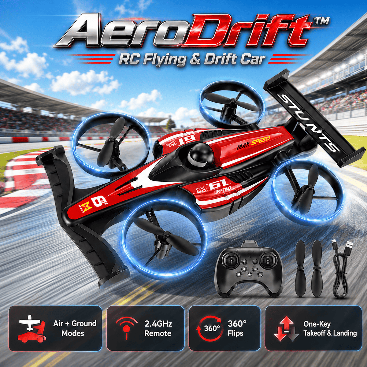 AeroDrift™ – RC Flying & Drift Car